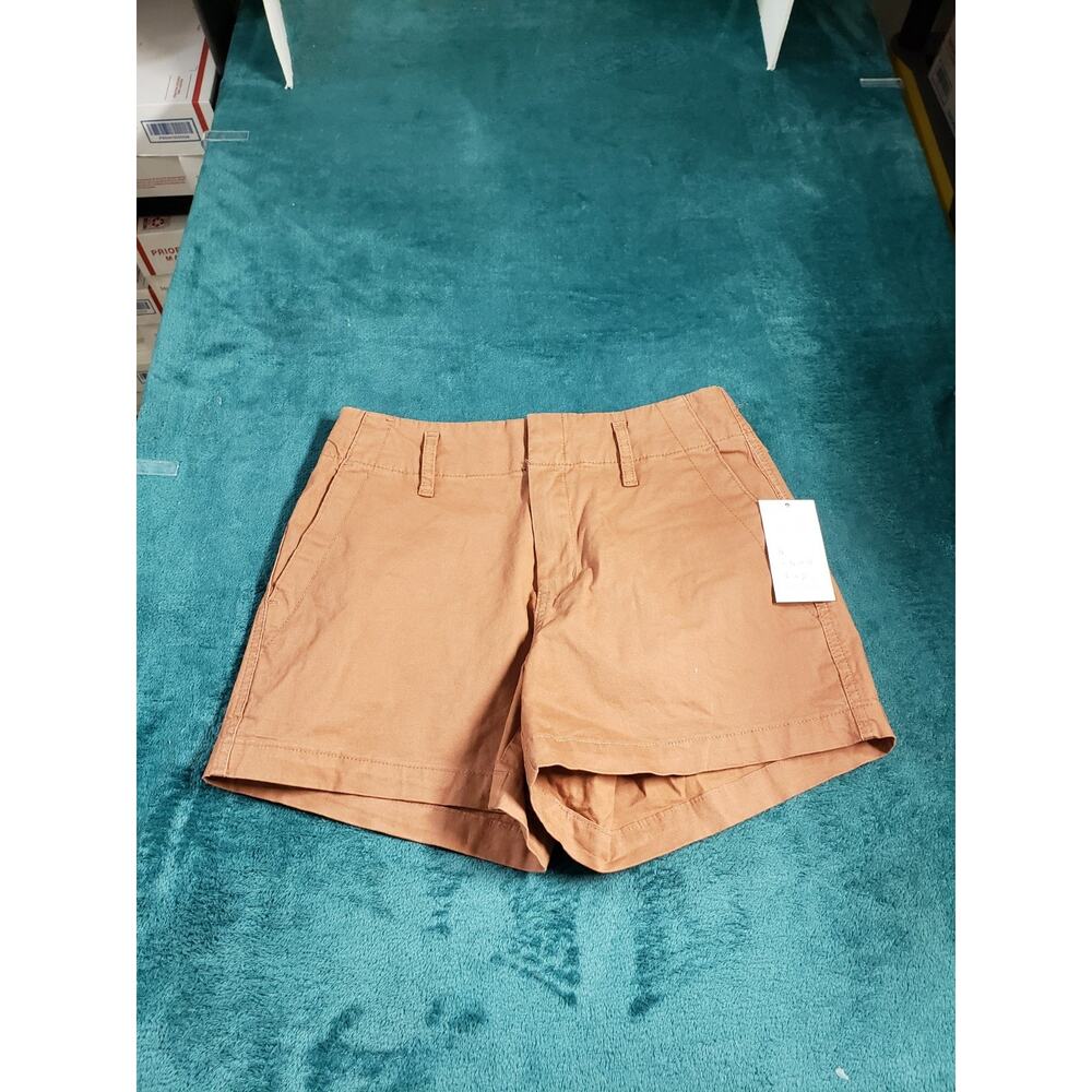 A New Day Shorts Size 2 Womens Brown Stretch Ladies Casual Mid Rise Chino NWT